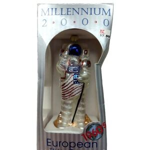Millennium 2000 Blown Glass USA Astronaut Blown Glass Christmas Ornament K-mart